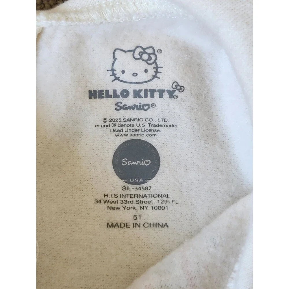 Hello Kitty Girl's Long Sleeve Collar Dress pleated Faux Leather size 5T NWT